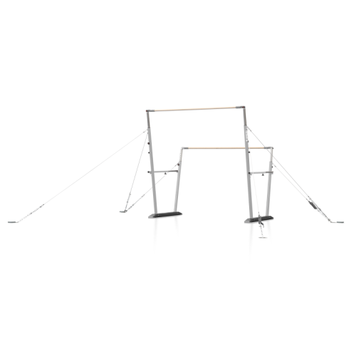 Устройство натяжения для отдельно стоящих разновысоких брусьев 